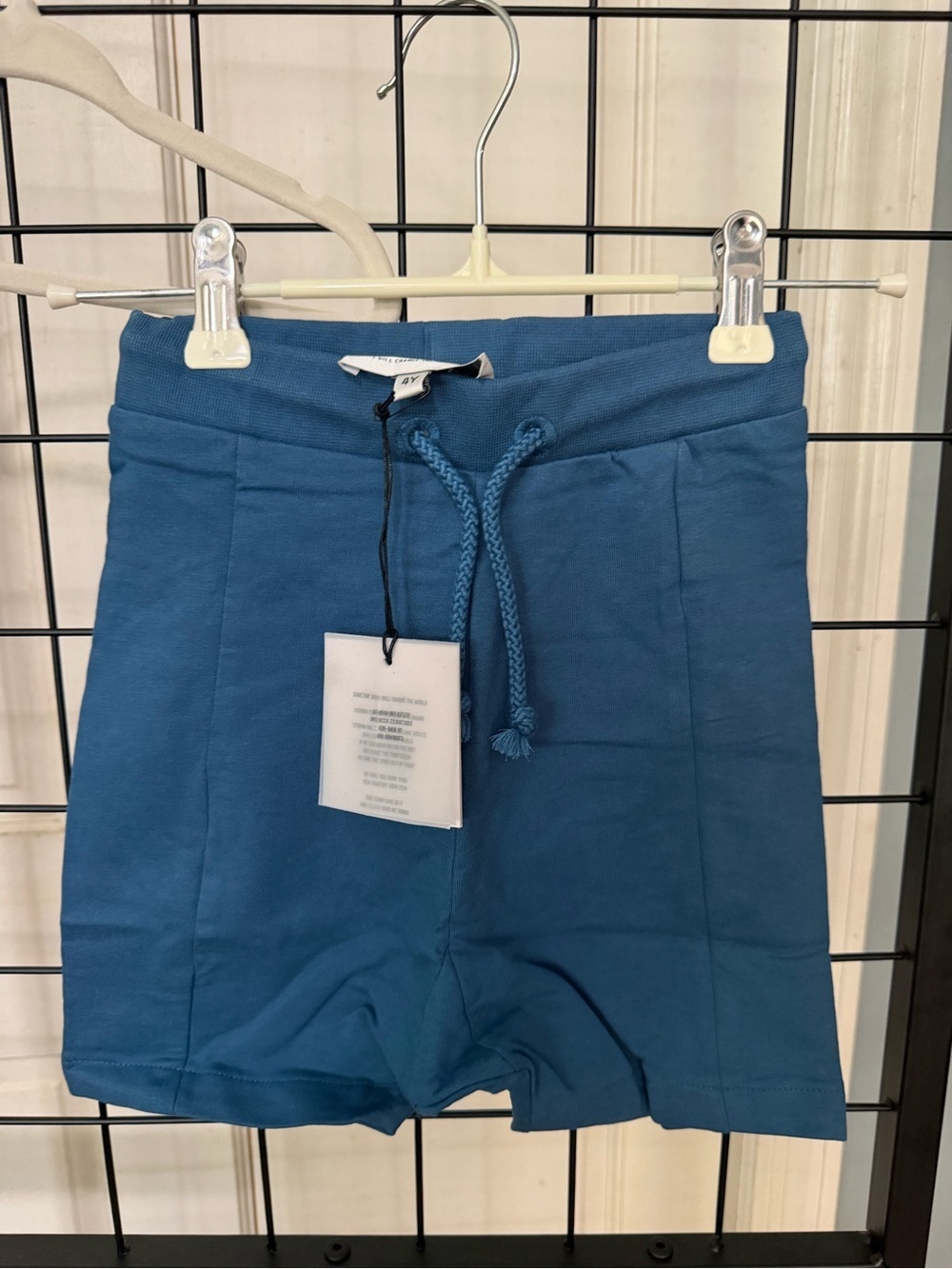 Kids Blue Drawstring Active Shorts by Boutique brand Sometime Soon